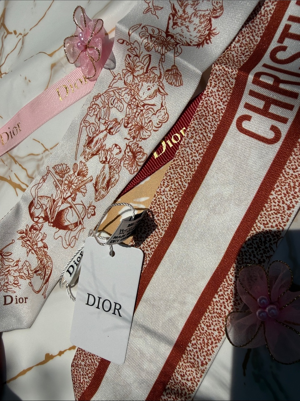 Dior mitzah scarf Brown 100% silk new with tag AMAZING - Picture 7 of 7